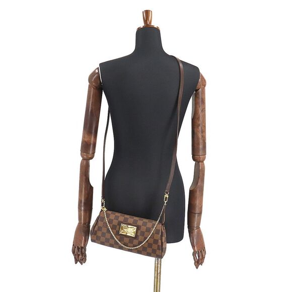Louis Vuitton Damier Eva Shoulder Bag Ebene Brown - Picture 10 of 10